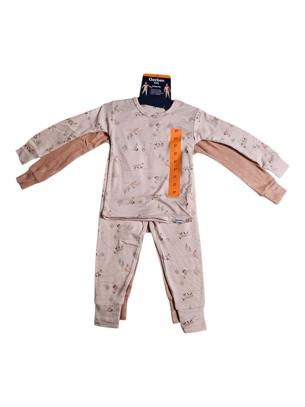 Gerber Pink Floral & Tan Girl Pajama Set